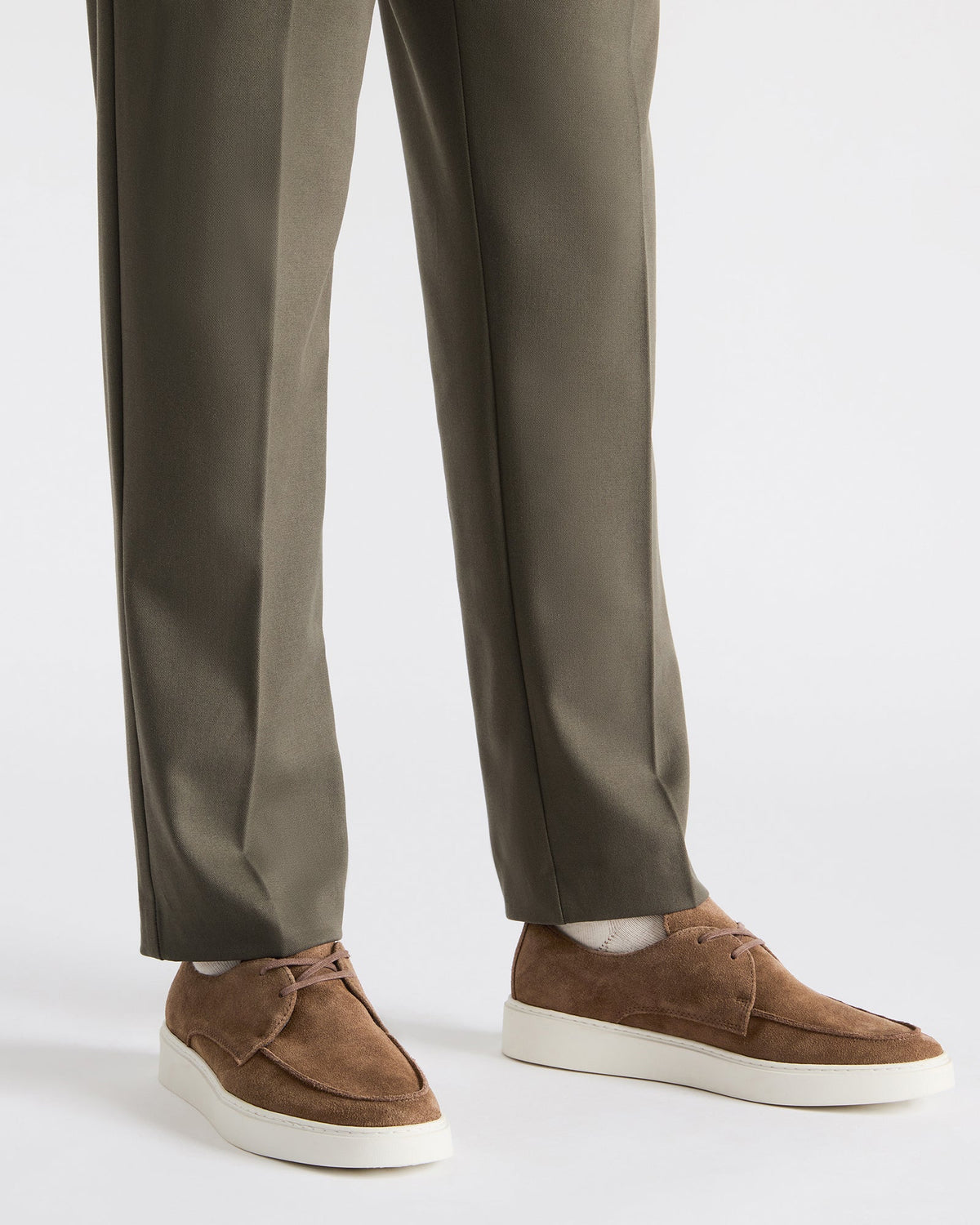 FRANKK Cognac Suede Lace-Up Men's Casual Shoe | Steve Madden Premium