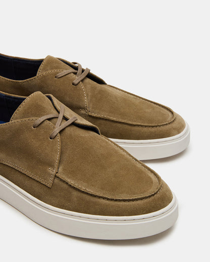 FRANKK Taupe Suede Lace-Up Men's Casual Shoe | Steve Madden Great Value
