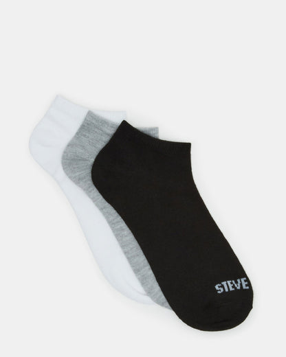 BASIC LOW CUT SOCKS BLACK/WHITE | Men's Multi Pack Low-Cut Socks | Steve Madden Quality