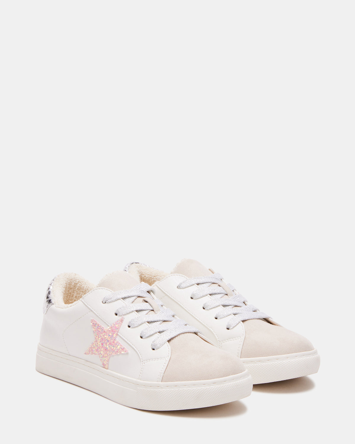 Kids' REZUME White Multi Girls' Lace-Up Star Sneakers | Steve Madden Quality
