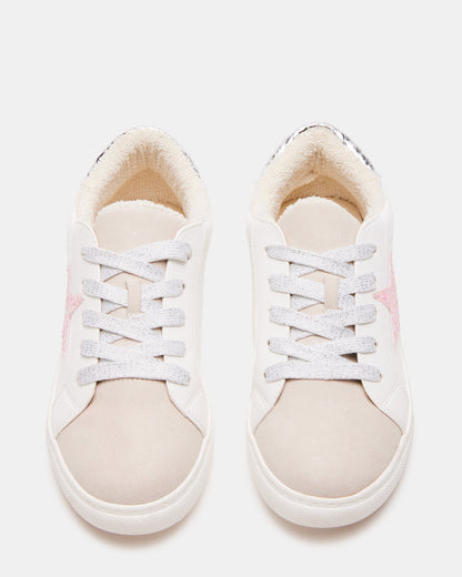Kids' REZUME White Multi Girls' Lace-Up Star Sneakers | Steve Madden Quality