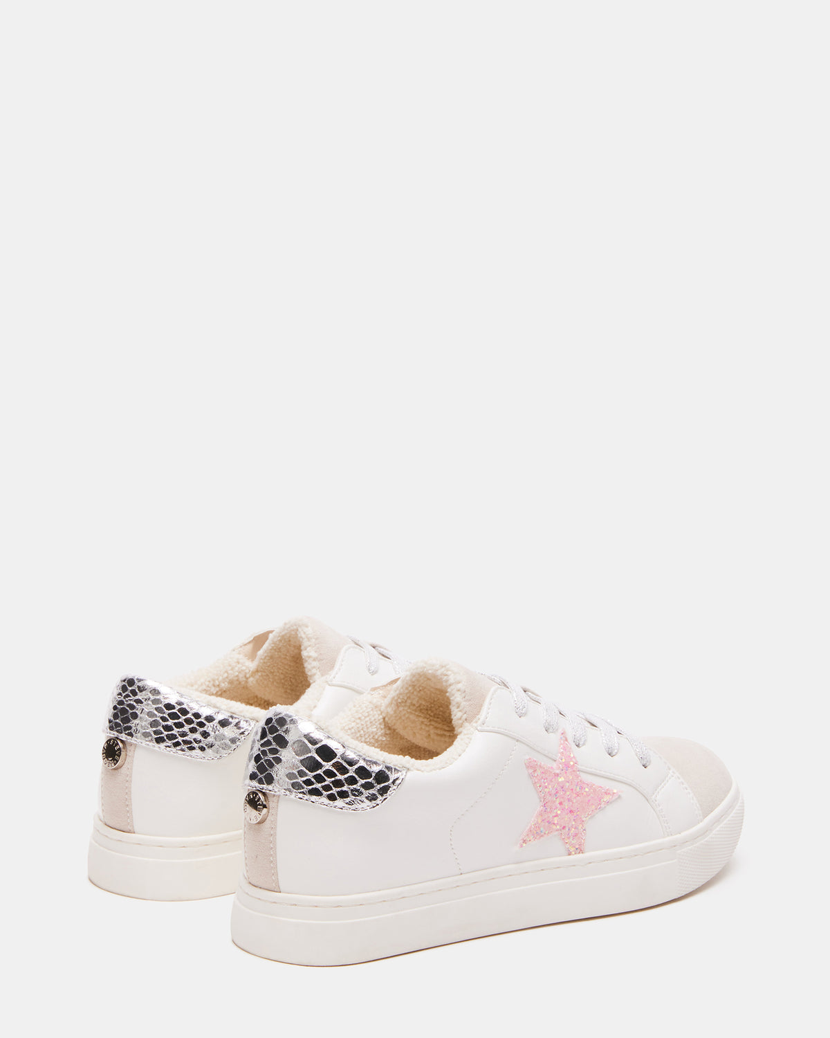Kids' REZUME White Multi Girls' Lace-Up Star Sneakers | Steve Madden Quality