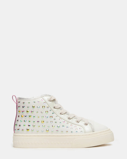 Kids' LAURISA White Multi High-Top Lace-Up Girls' Sneaker | Steve Madden Discount