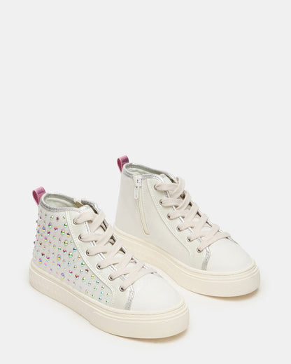 Kids' LAURISA White Multi High-Top Lace-Up Girls' Sneaker | Steve Madden Discount