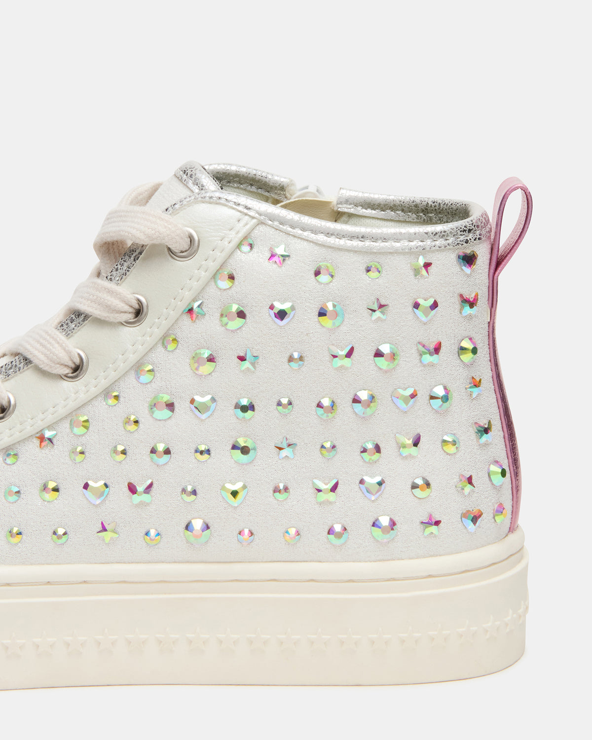 Kids' LAURISA White Multi High-Top Lace-Up Girls' Sneaker | Steve Madden Discount