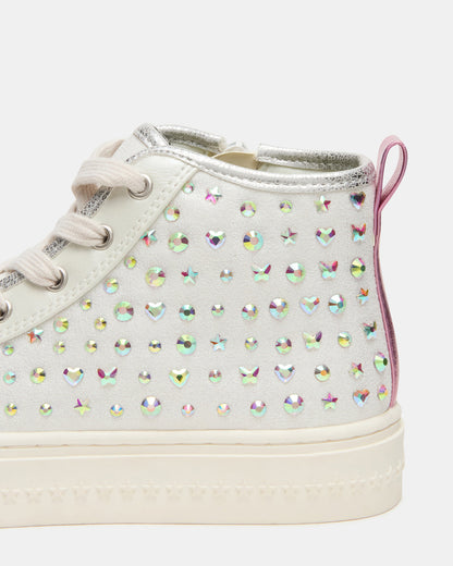 Kids' LAURISA White Multi High-Top Lace-Up Girls' Sneaker | Steve Madden Discount