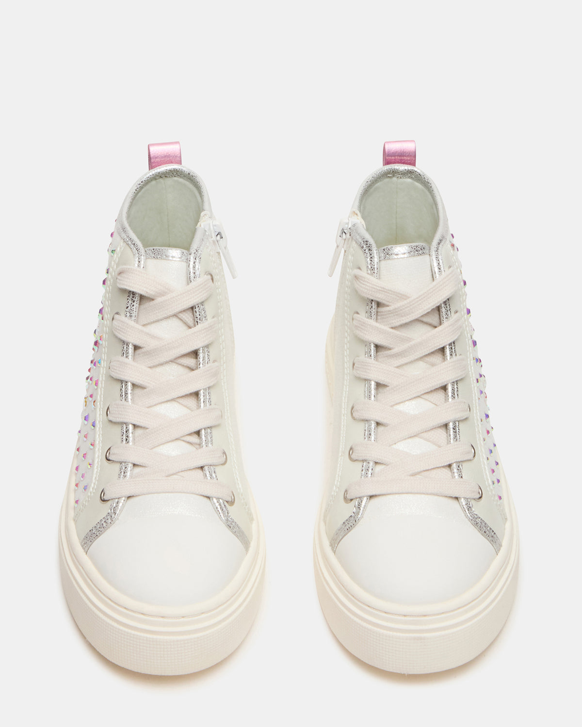 Kids' LAURISA White Multi High-Top Lace-Up Girls' Sneaker | Steve Madden Discount