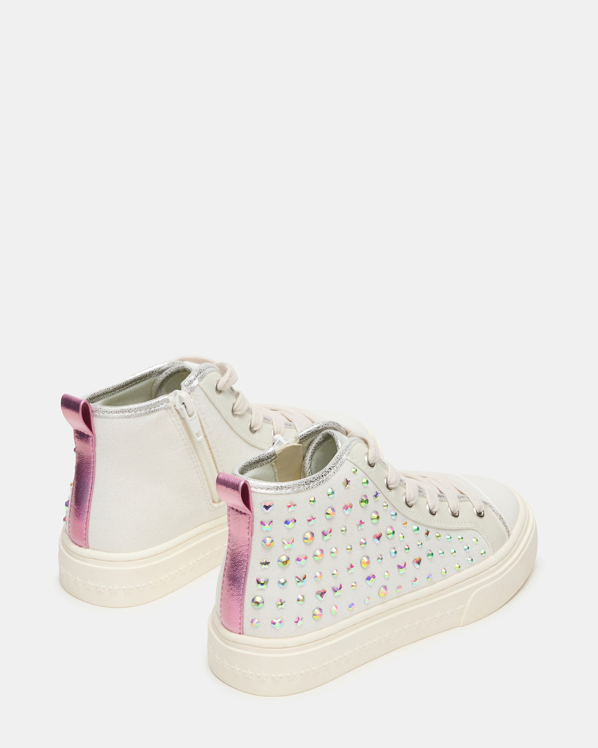 Kids' LAURISA White Multi High-Top Lace-Up Girls' Sneaker | Steve Madden Discount
