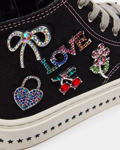 Kids' JOYCEE Black High-Top Lace-Up Girls' Sneaker | Steve Madden Classic