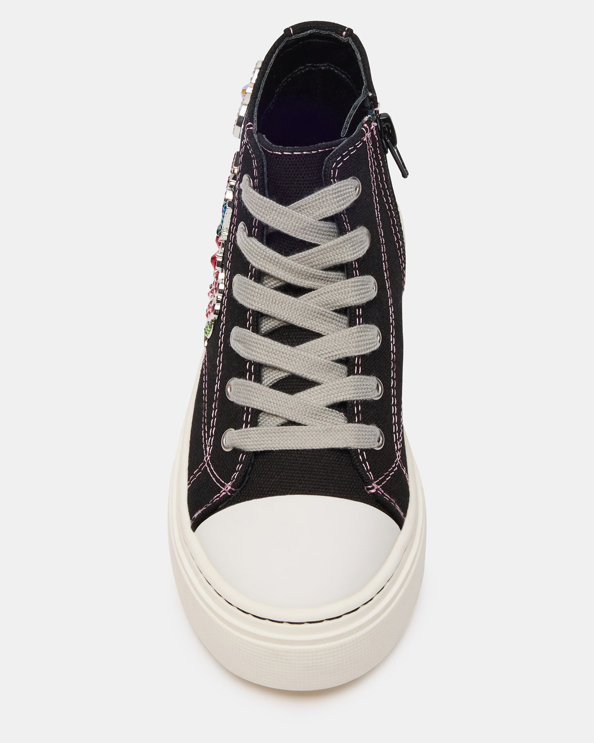 Kids' JOYCEE Black High-Top Lace-Up Girls' Sneaker | Steve Madden Classic