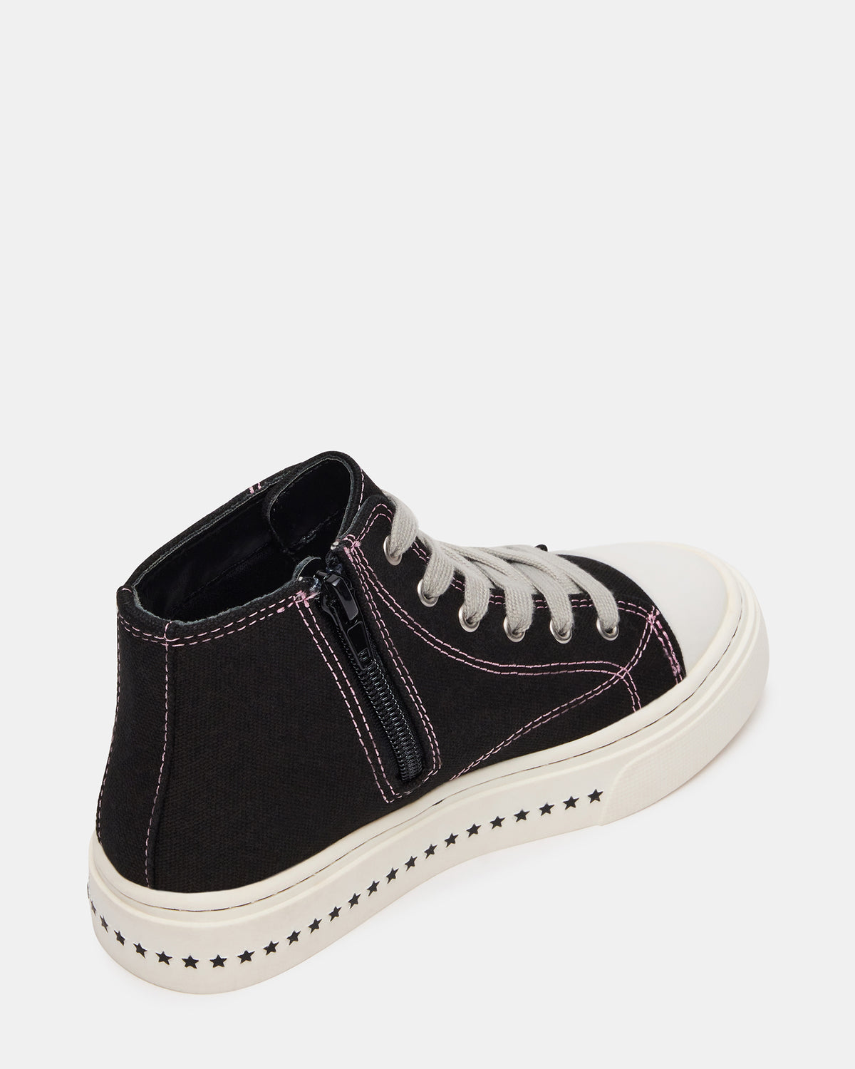 Kids' JOYCEE Black High-Top Lace-Up Girls' Sneaker | Steve Madden Classic