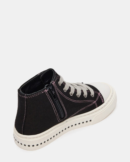 Kids' JOYCEE Black High-Top Lace-Up Girls' Sneaker | Steve Madden Classic