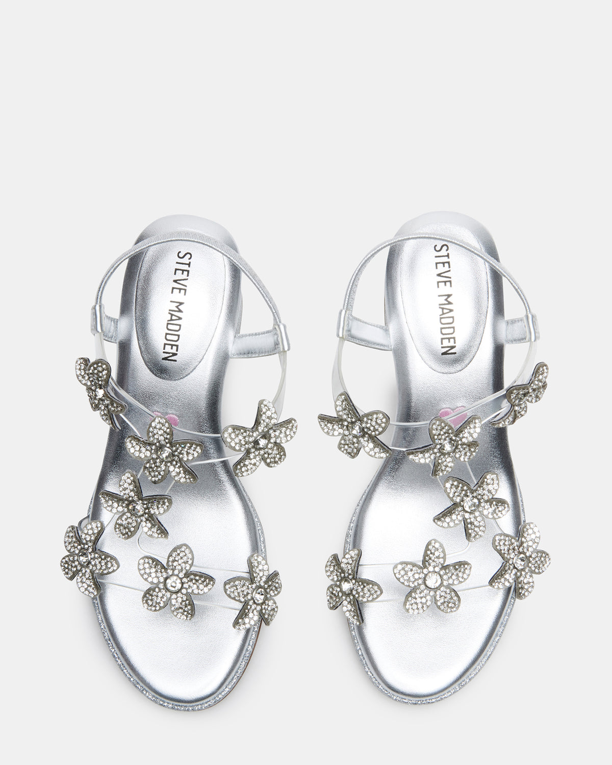 Kids' SAVVY Silver Girls' Strappy Rhinestone Block Heel | Steve Madden Top Pick