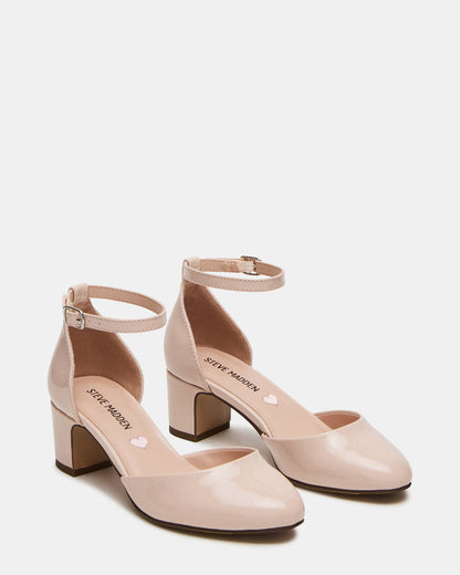 Kids' PRETTYY Blush Patent Girls' Block Heel | Steve Madden Premium