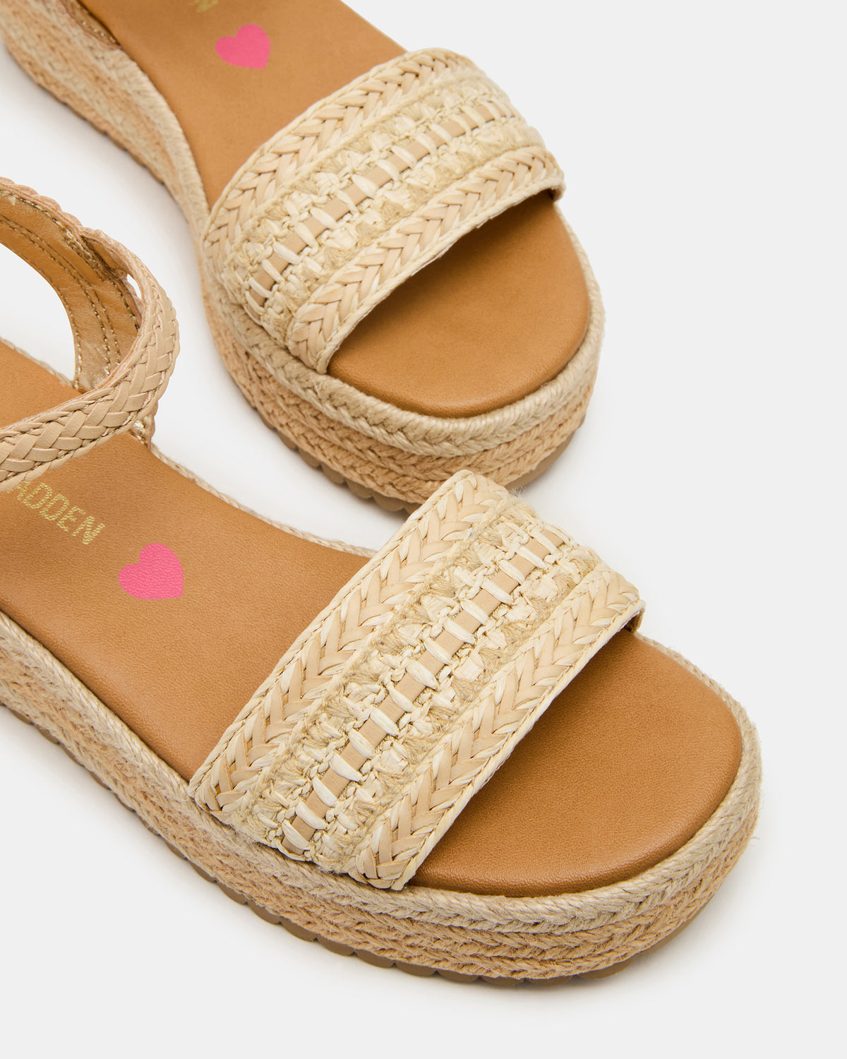 Kids' KIKO Natural Platform Raffia Wedge Girls' Sandal | Steve Madden Value