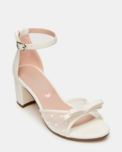 Kids' ADIA White Mesh Block Heel Girls' Heel | Steve Madden Discount