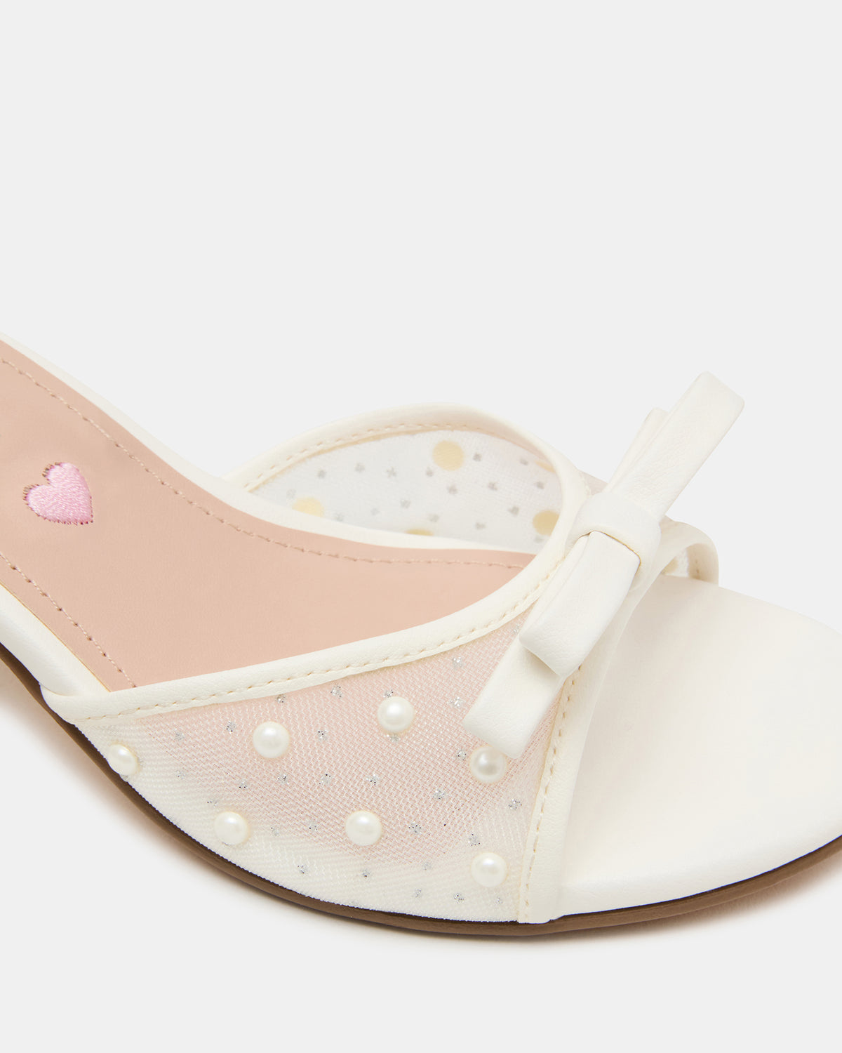 Kids' ADIA White Mesh Block Heel Girls' Heel | Steve Madden Discount