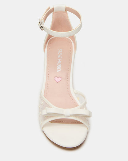 Kids' ADIA White Mesh Block Heel Girls' Heel | Steve Madden Discount