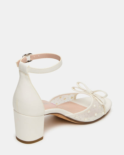 Kids' ADIA White Mesh Block Heel Girls' Heel | Steve Madden Discount