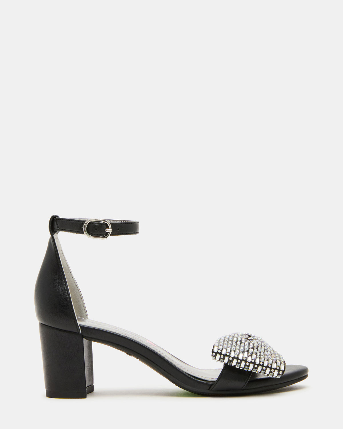 Kids' ABIGAL Black Rhinestone Embellised Block Heel Girls' Heel | Steve Madden Trusted