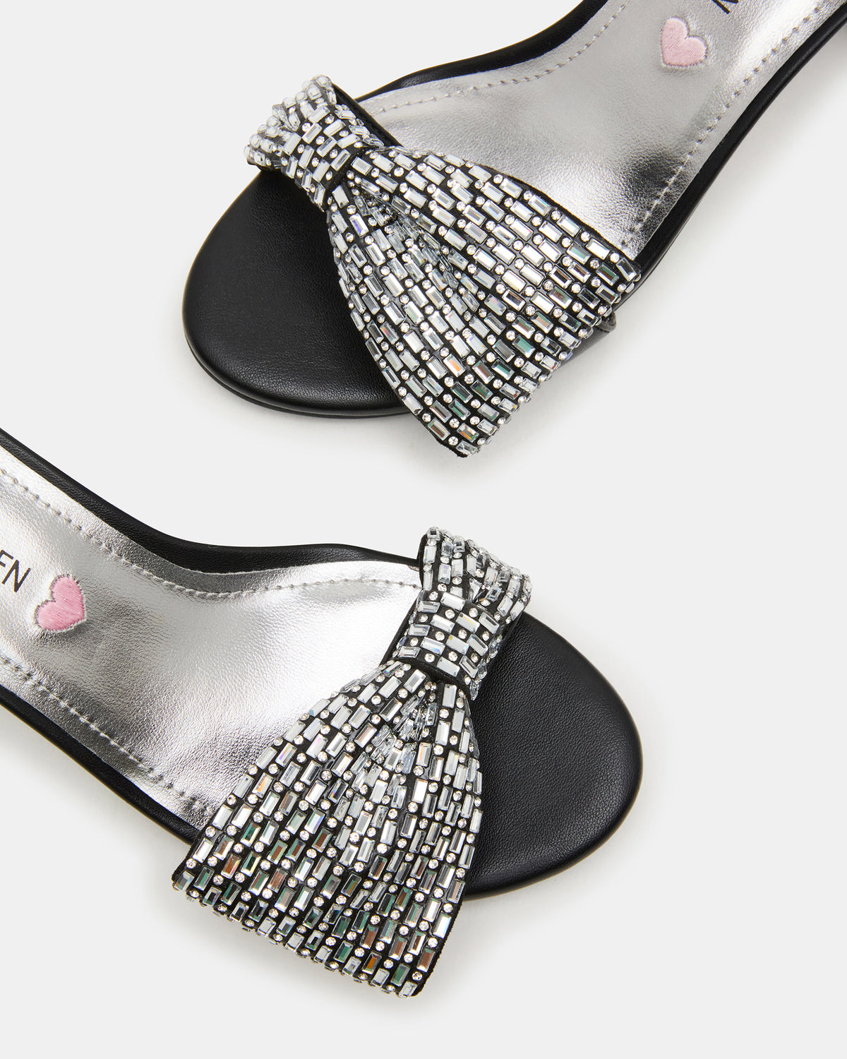 Kids' ABIGAL Black Rhinestone Embellised Block Heel Girls' Heel | Steve Madden Trusted