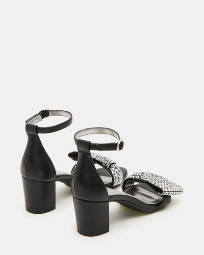 Kids' ABIGAL Black Rhinestone Embellised Block Heel Girls' Heel | Steve Madden Trusted