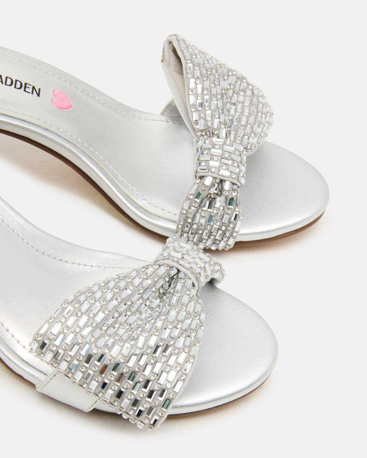 Kids' ABIGAL Silver Rhinestone Embellised Block Heel Girls' Heel | Steve Madden Discount