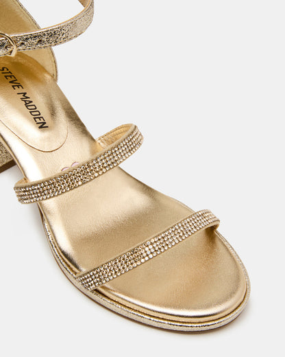 Kids' SIZZLE Gold Girls' Strappy Block Heel | Steve Madden Special Offer