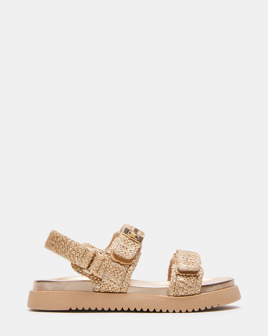 Kids' MONA Gold Multi Girls' Flatform Sandal | Steve Madden Deals