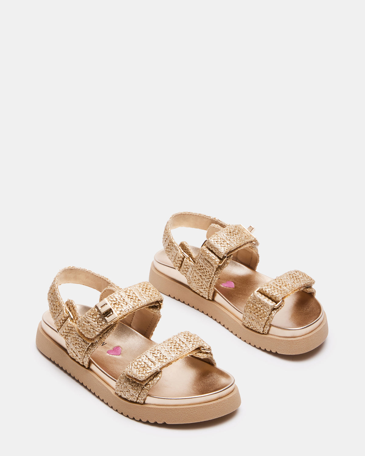 Kids' MONA Gold Multi Girls' Flatform Sandal | Steve Madden Deals