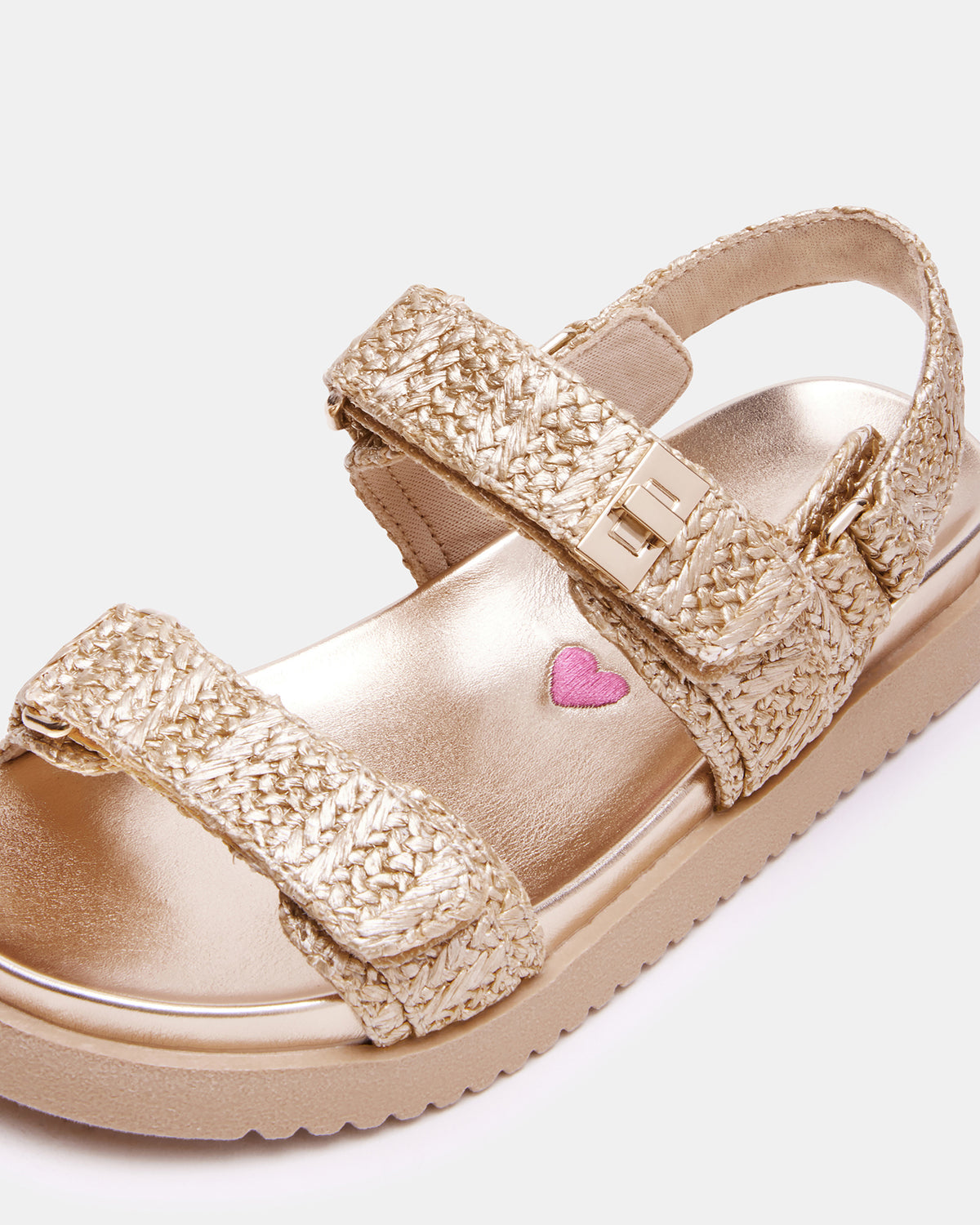 Kids' MONA Gold Multi Girls' Flatform Sandal | Steve Madden Deals
