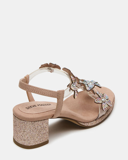 Kids' SAVVY Blush Girls' Strappy Rhinestone Block Heel | Steve Madden Sale