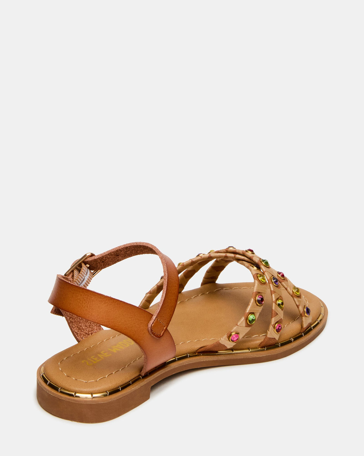 Kids' GILLIAN Cognac Multi Strappy Rhinestone Embellished Girls' Sandal | Steve Madden Deals
