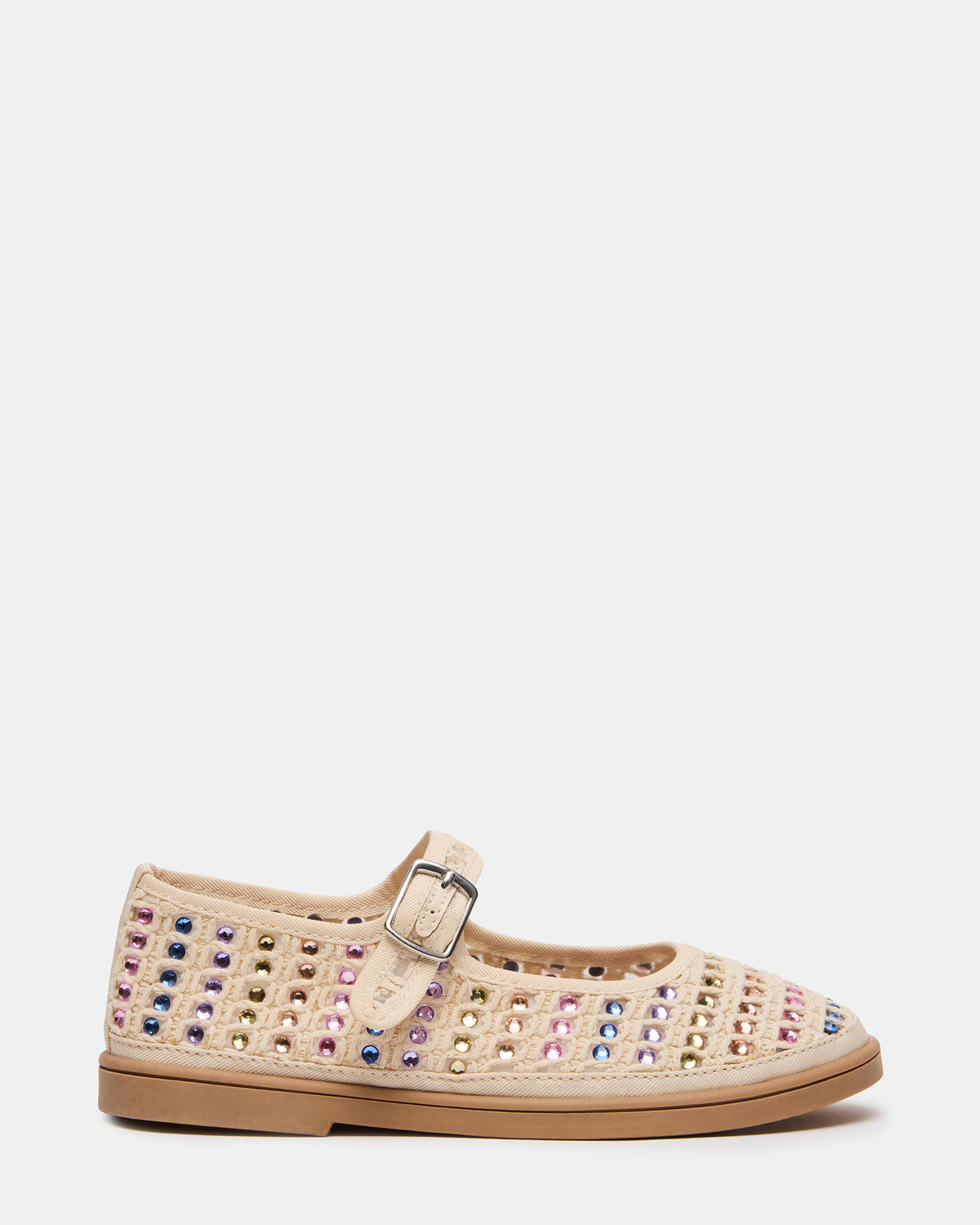 Kids' ROREE Natural Rhinestones Girls' Mary Jane Flats | Steve Madden Trending