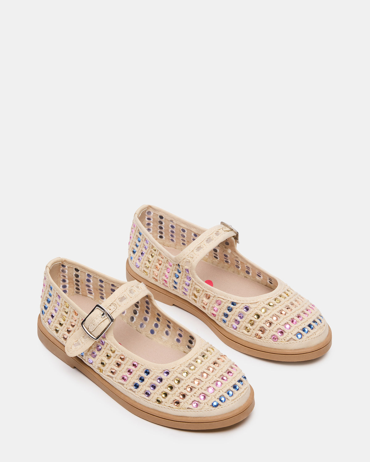 Kids' ROREE Natural Rhinestones Girls' Mary Jane Flats | Steve Madden Trending