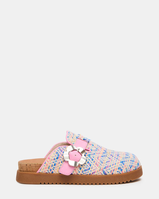 Kids' MAZIE Pink Multi Slip-On Mule Footbed Clog Girls' Flat | Steve Madden Best Price