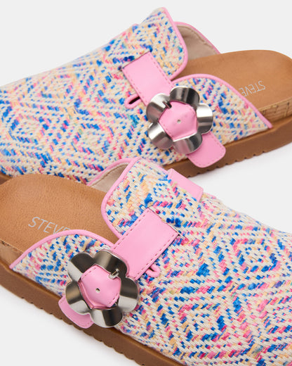 Kids' MAZIE Pink Multi Slip-On Mule Footbed Clog Girls' Flat | Steve Madden Best Price