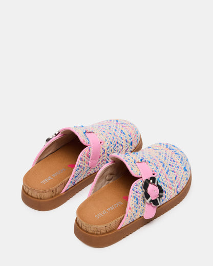Kids' MAZIE Pink Multi Slip-On Mule Footbed Clog Girls' Flat | Steve Madden Best Price