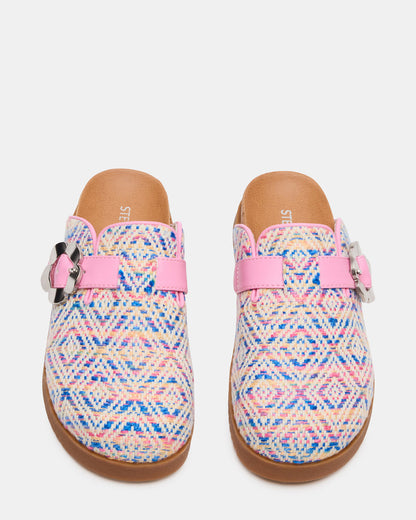 Kids' MAZIE Pink Multi Slip-On Mule Footbed Clog Girls' Flat | Steve Madden Best Price