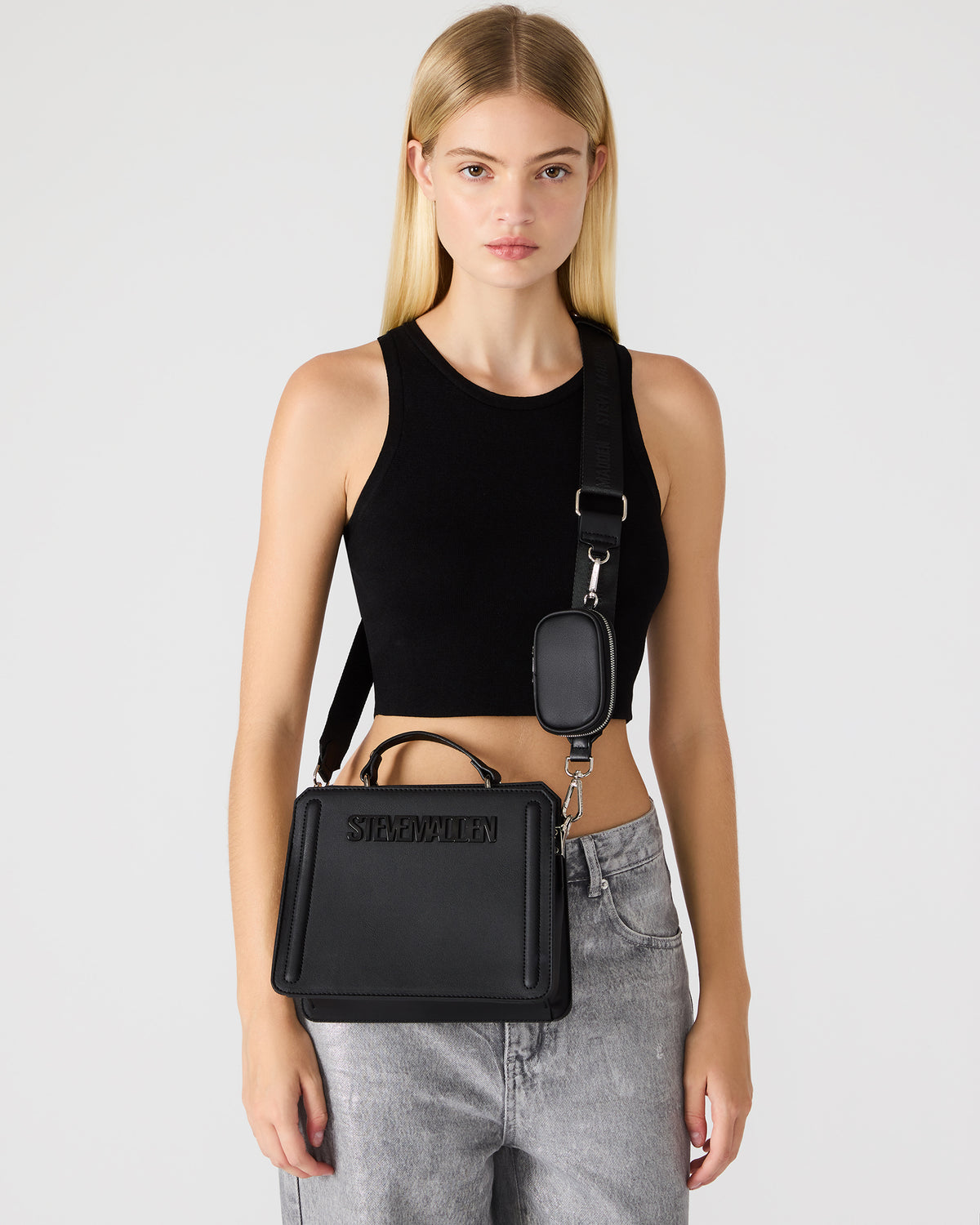 EVELYN Bag Black | Women's Top Handle Crossbody Bag | Steve Madden Deals