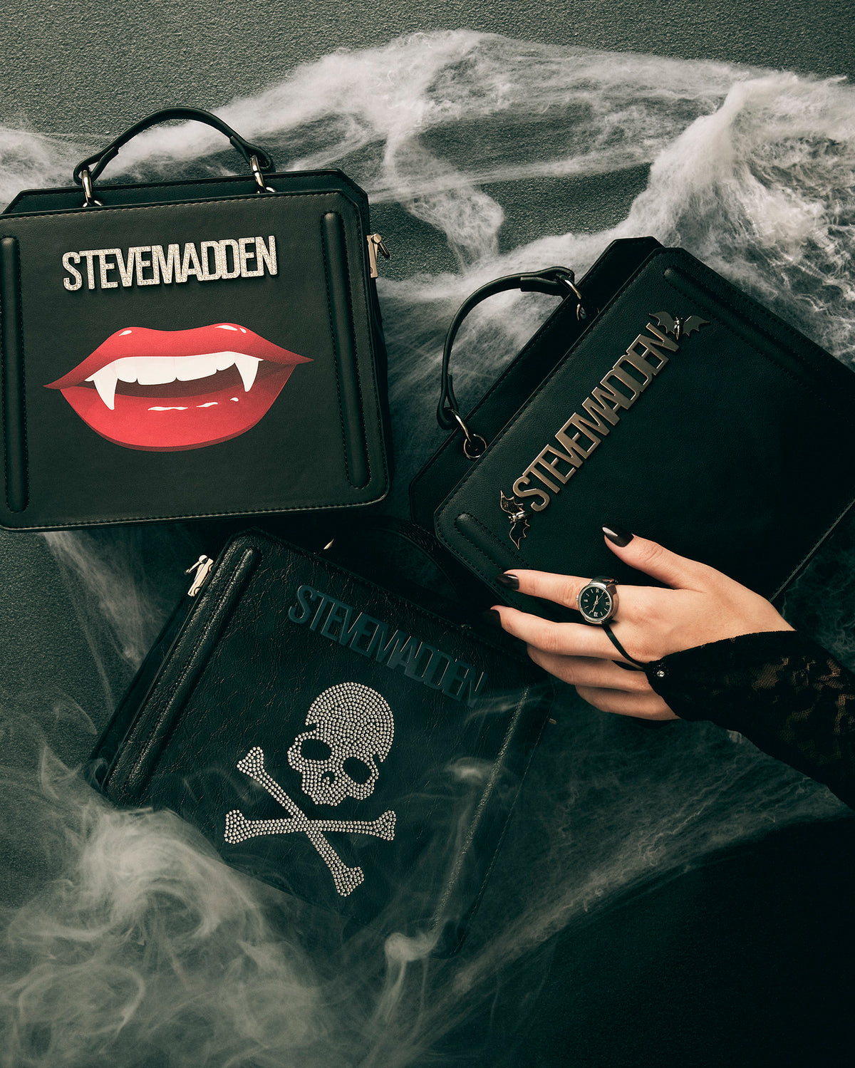 EVELYN Fang Bag Black Top Handle Crossbody Bag | Steve Madden Exclusive