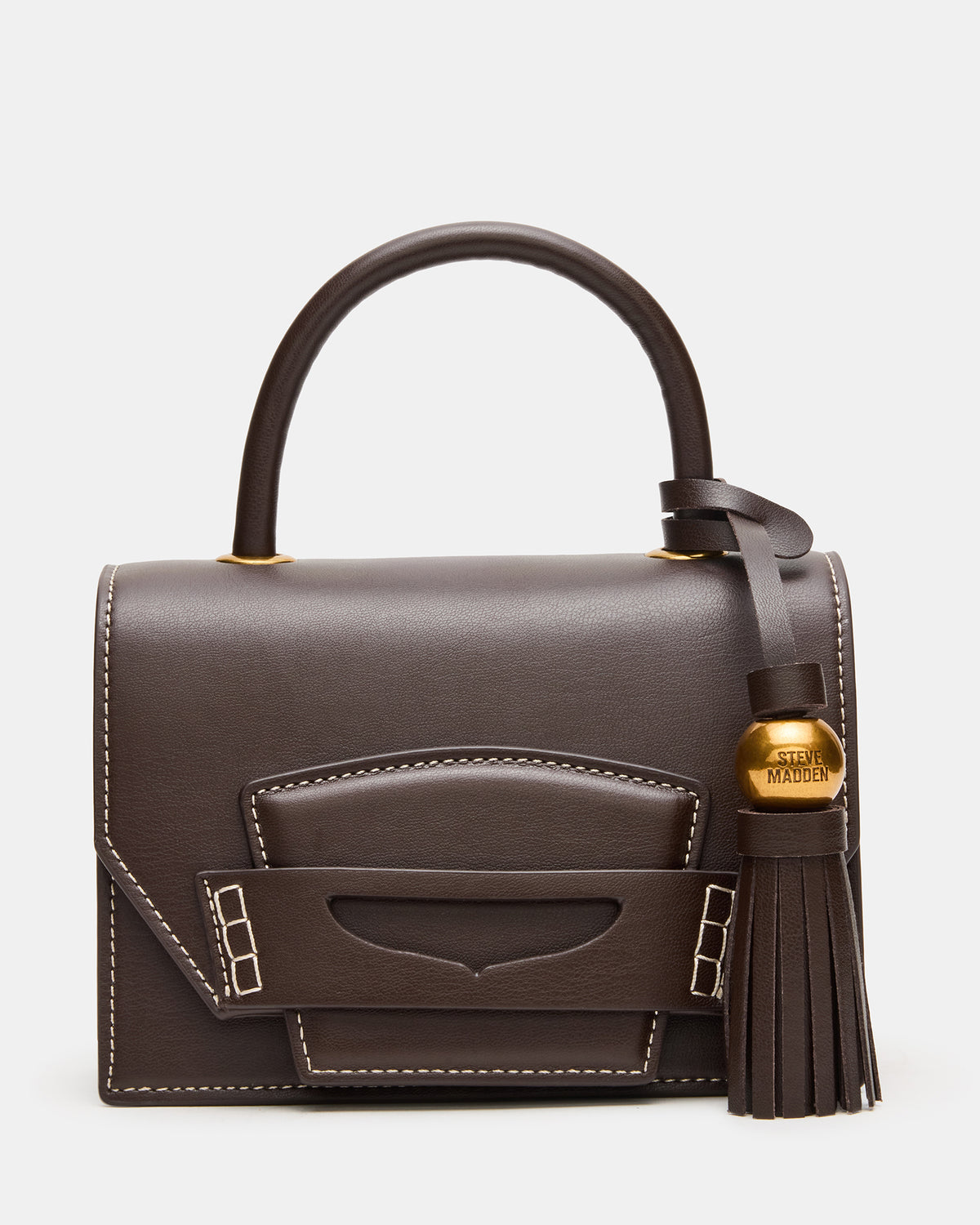PREPPY Bag Brown Structured Top-Handle Penny Loafer Crossbody Handbag | Steve Madden Latest