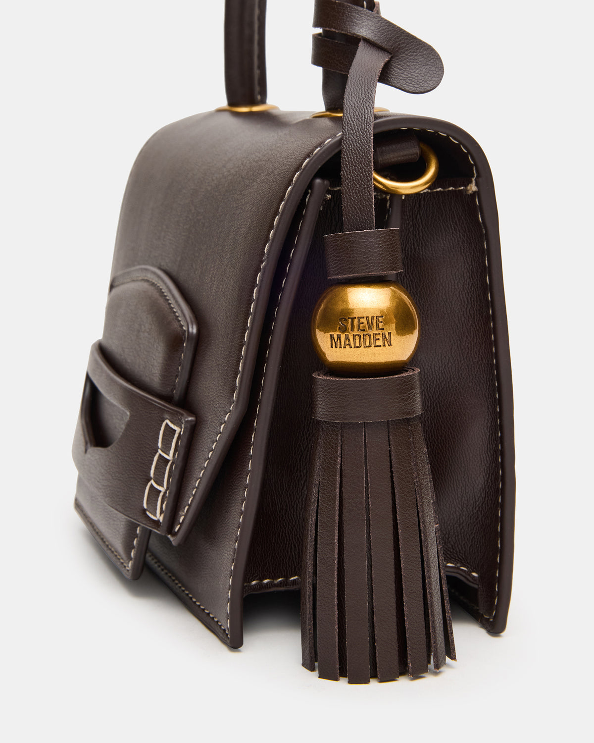 PREPPY Bag Brown Structured Top-Handle Penny Loafer Crossbody Handbag | Steve Madden Latest