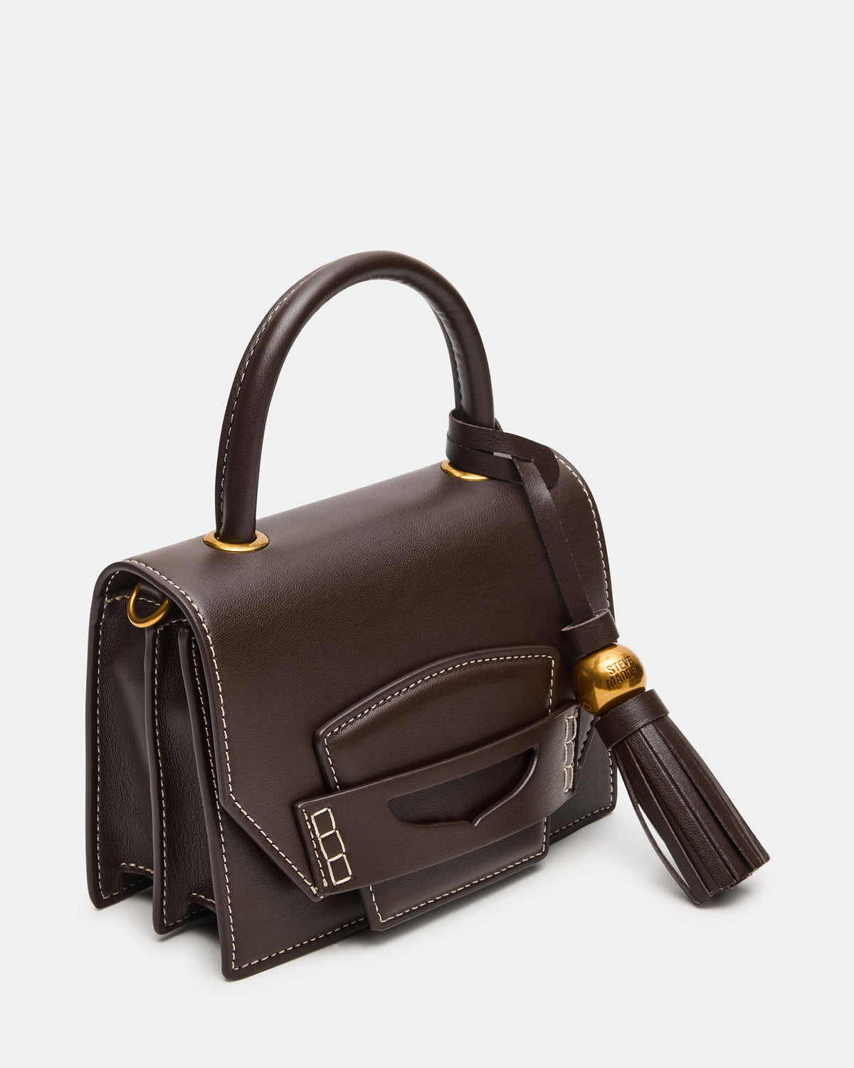 PREPPY Bag Brown Structured Top-Handle Penny Loafer Crossbody Handbag | Steve Madden Latest