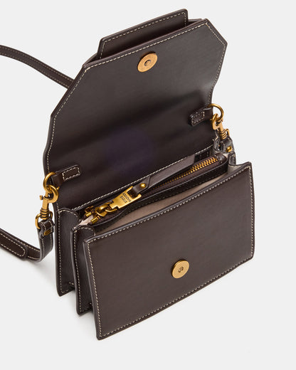 PREPPY Bag Brown Structured Top-Handle Penny Loafer Crossbody Handbag | Steve Madden Latest
