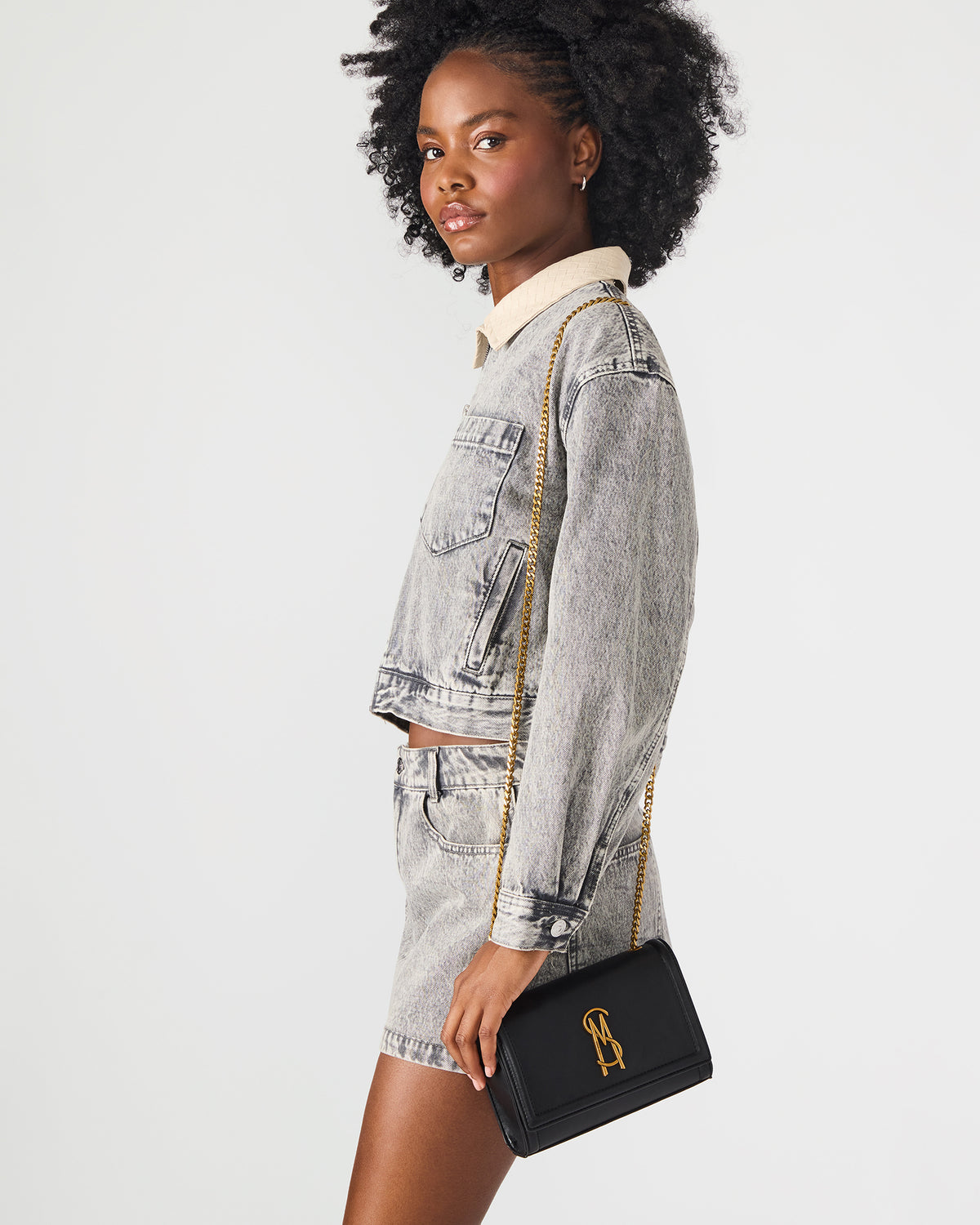 LARISAL Bag Black Chain Crossbody Shoulder Strap Handbag | Steve Madden Recommended