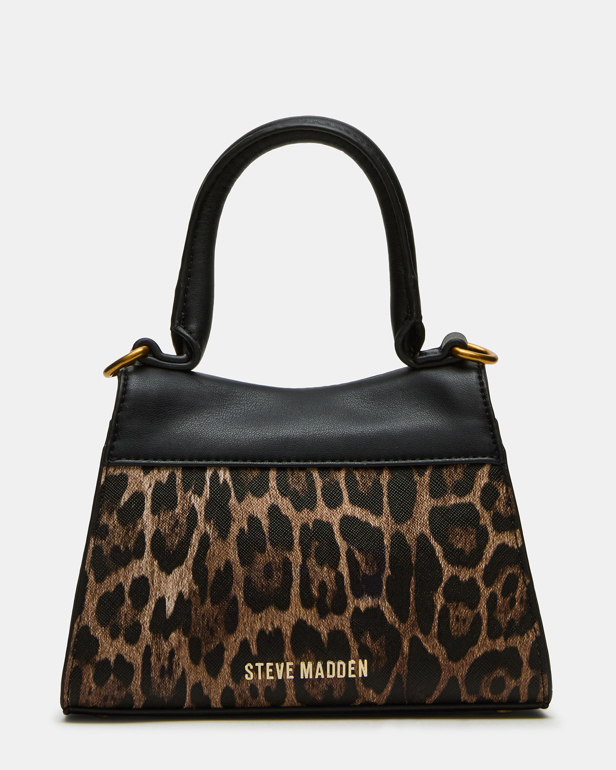 MADLYN Bag Leopard Structured Turn-Lock Closure Top-Handle Crossbody Mini Handbag | Steve Madden Essential