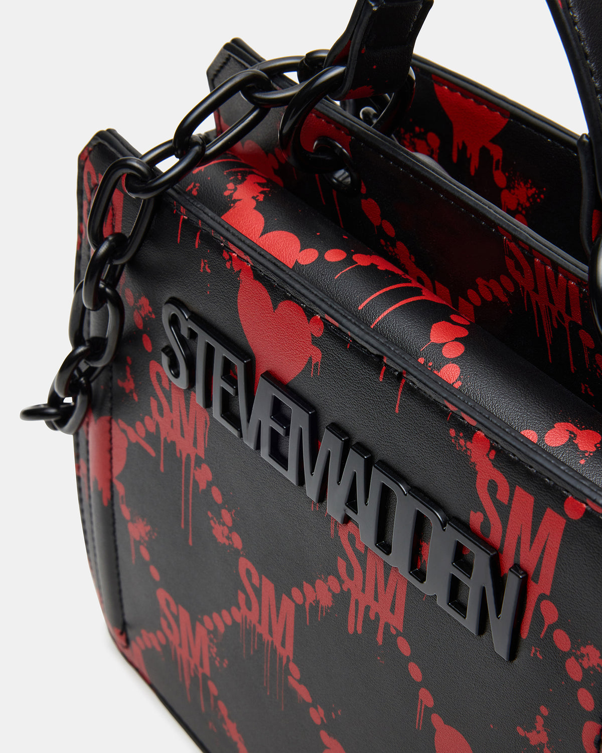EVELYN Bag Drippy Hearts Black/Red Top Handle Crossbody Bag | Steve Madden Special Offer