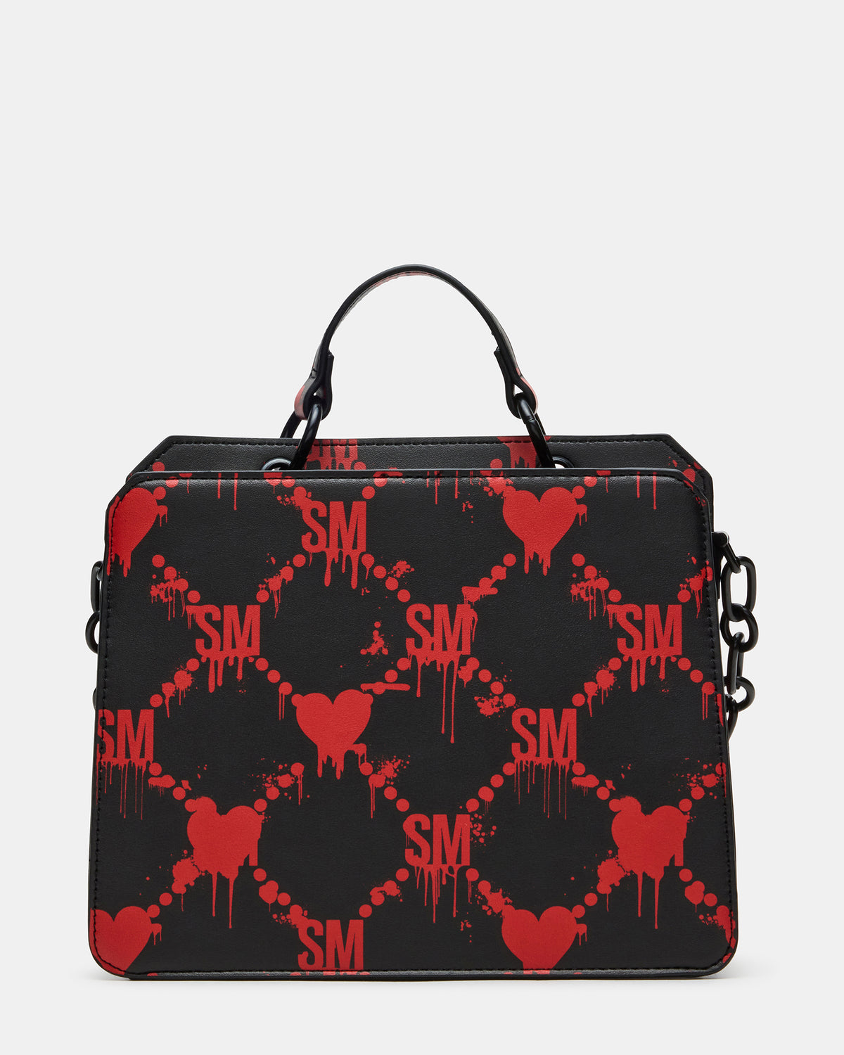 EVELYN Bag Drippy Hearts Black/Red Top Handle Crossbody Bag | Steve Madden Special Offer
