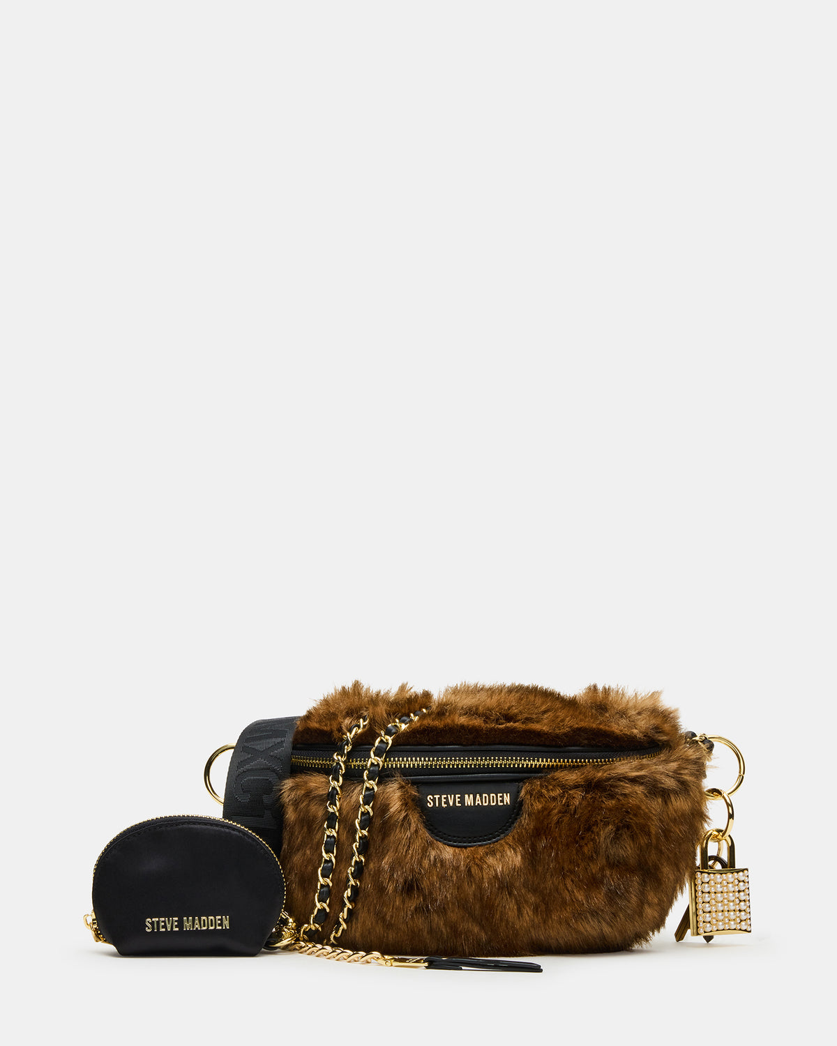WYLDER Bag Brown Faux Fur Crossbody Women's Belt Handbag | Steve Madden Smart Buy